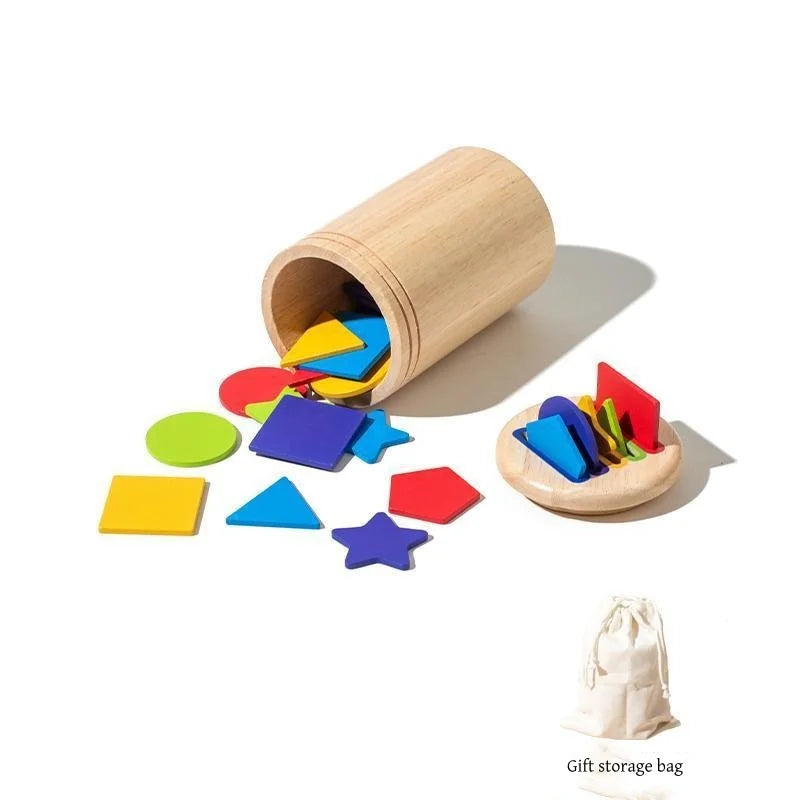 Montessori Wooden Color Sorting &amp; Shape Matching Toy