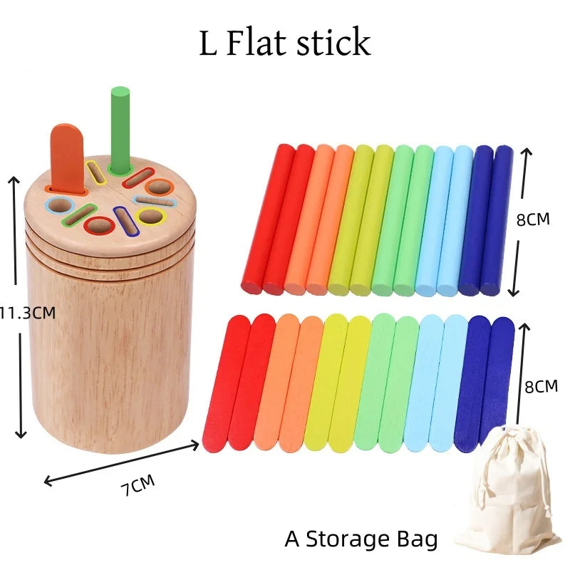 Montessori Wooden Color Sorting &amp; Shape Matching Toy