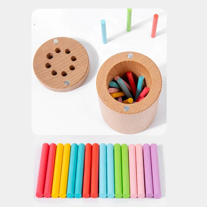 Montessori Wooden Color Sorting &amp; Shape Matching Toy