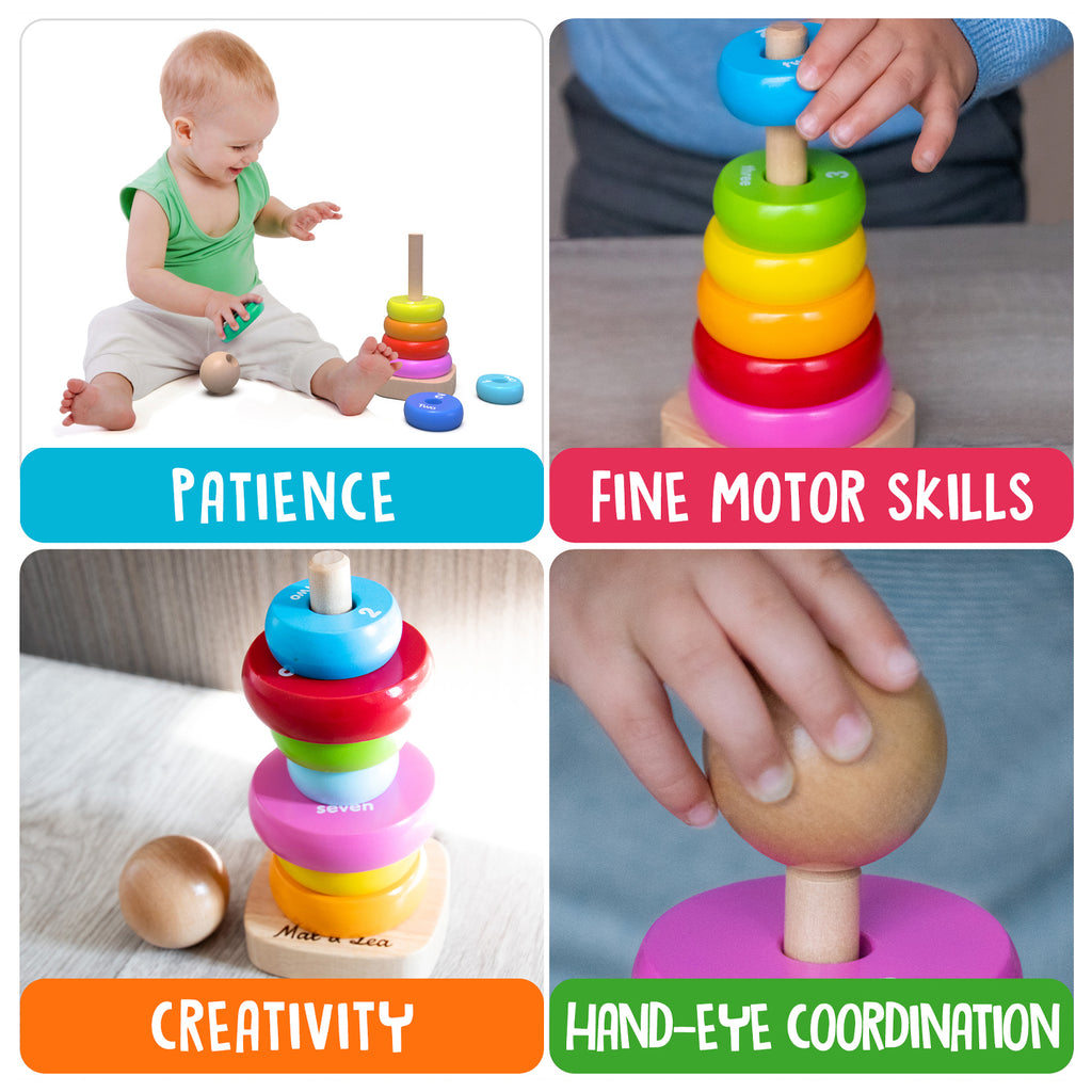 Max & Lea Montessori Sensory Rainbow Tower Toys