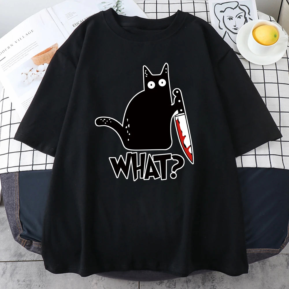 Vintage Cartoon Cotton Tee | Breathable Lightweight Short Sleeve T Shirt for Summer
