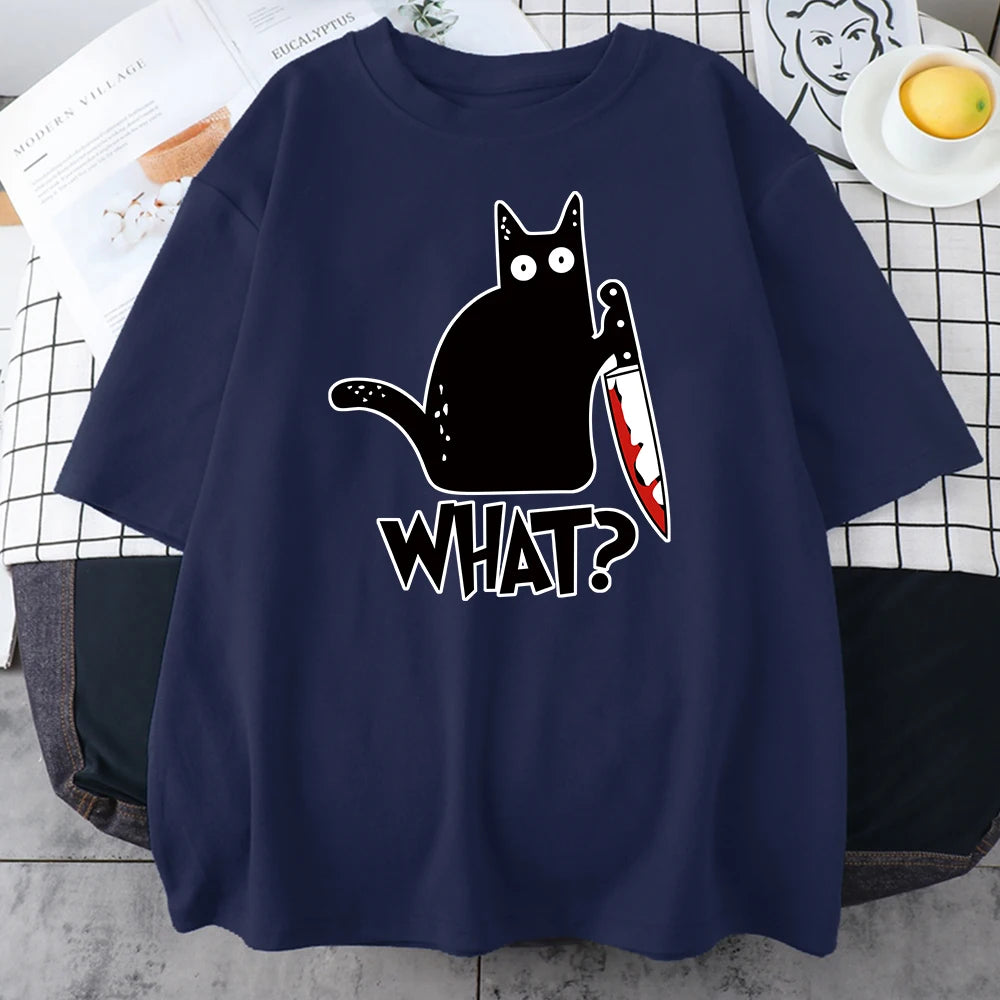 Vintage Cartoon Cotton Tee | Breathable Lightweight Short Sleeve T Shirt for Summer