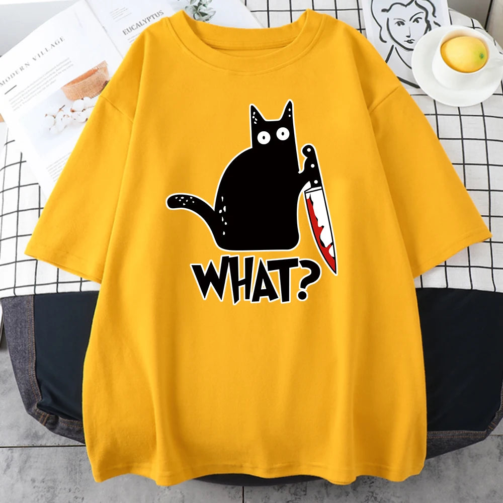 Vintage Cartoon Cotton Tee | Breathable Lightweight Short Sleeve T Shirt for Summer
