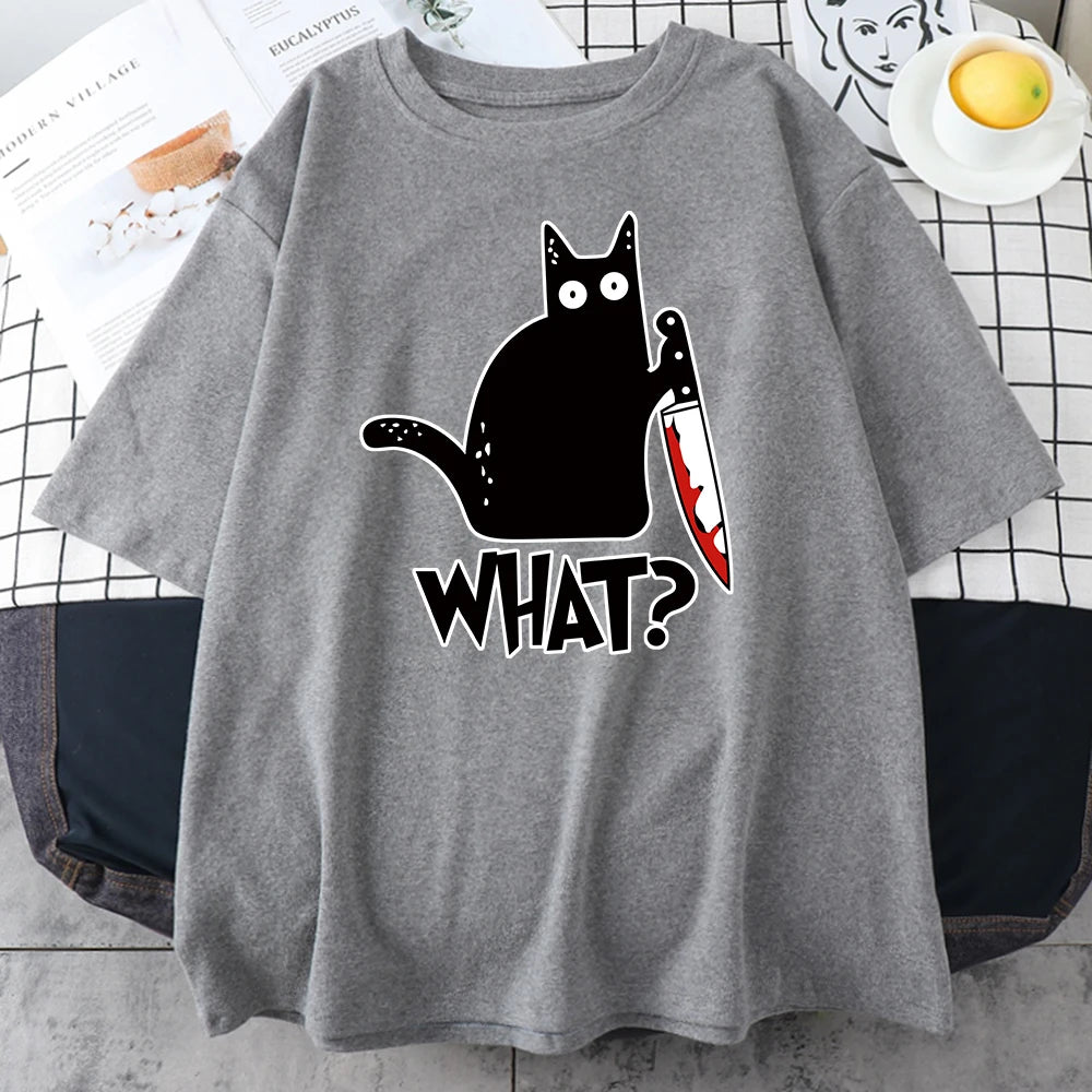 Vintage Cartoon Cotton Tee | Breathable Lightweight Short Sleeve T Shirt for Summer