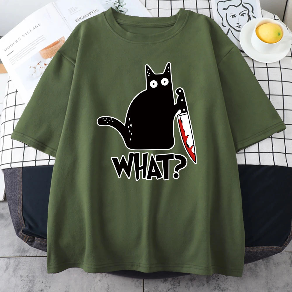 Vintage Cartoon Cotton Tee | Breathable Lightweight Short Sleeve T Shirt for Summer