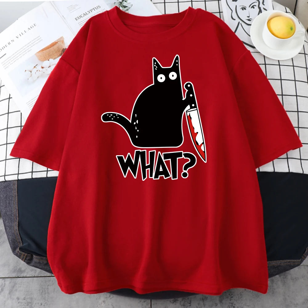 Vintage Cartoon Cotton Tee | Breathable Lightweight Short Sleeve T Shirt for Summer