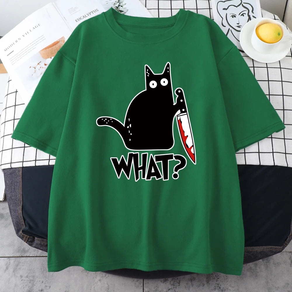 Vintage Cartoon Cotton Tee | Breathable Lightweight Short Sleeve T Shirt for Summer