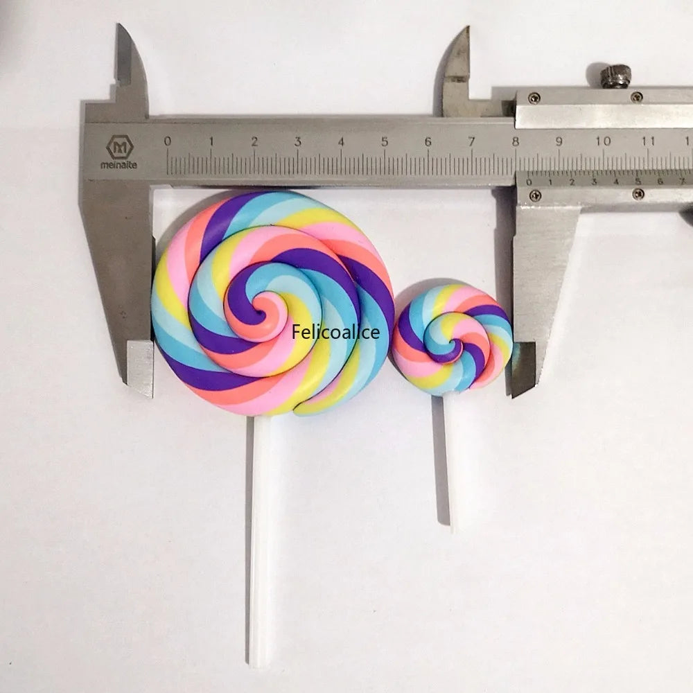 1/2PCS Big Simulate Clay Lolipop Cute Plasticine Candy Flat Back for Kids DIY Phone additional angle