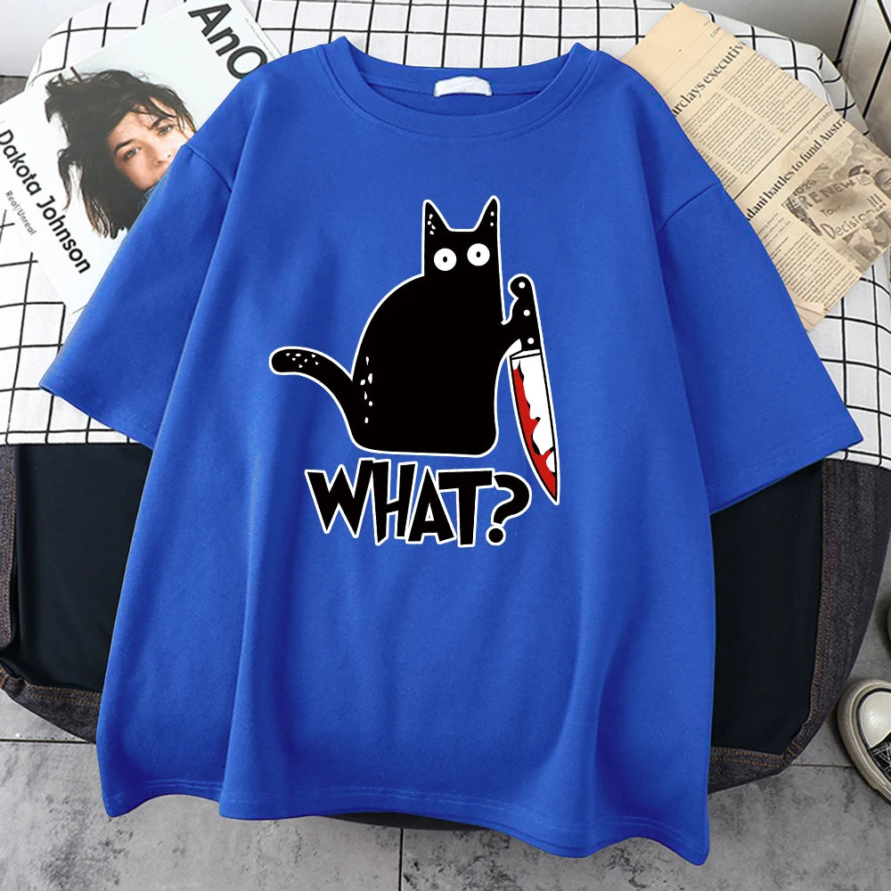 Vintage Cartoon Cotton Tee | Breathable Lightweight Short Sleeve T Shirt for Summer