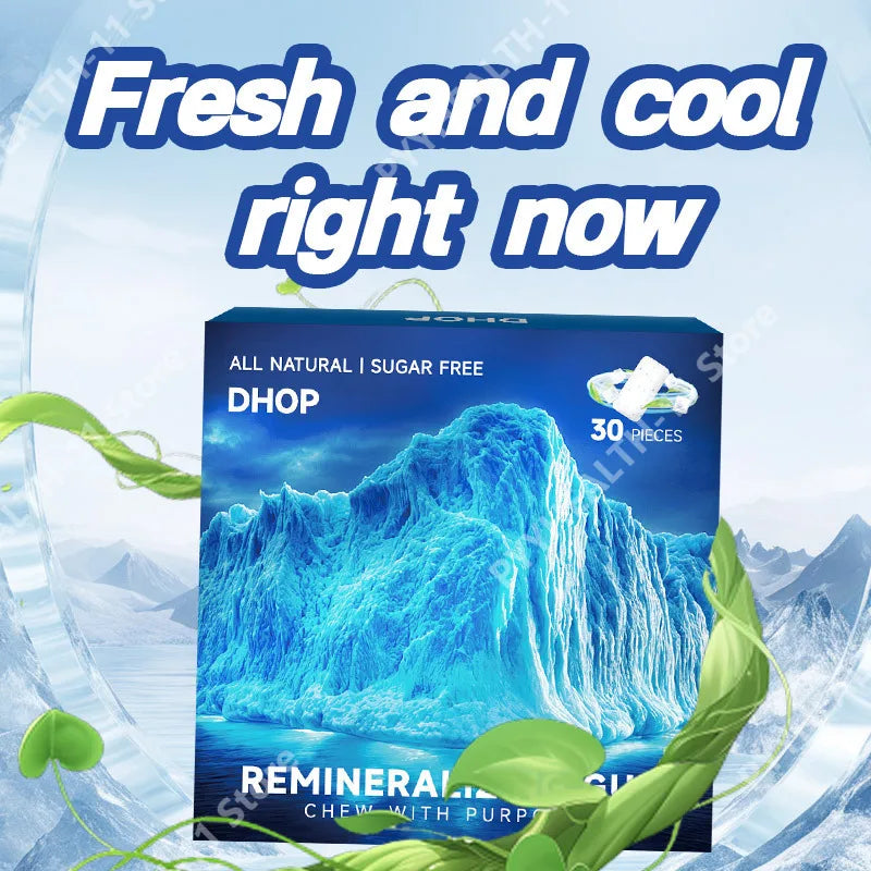 DHOP Sugar Free Gum Remineralizing Gum Oral Care Chewing Gummies Mint Flavor Plant Ingre detail view