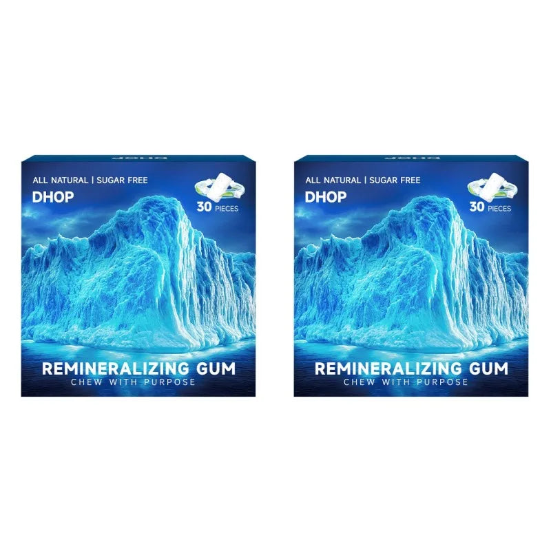 DHOP Sugar Free Gum Remineralizing Gum Oral Care Chewing Gummies Mint Flavor Plant additional angle