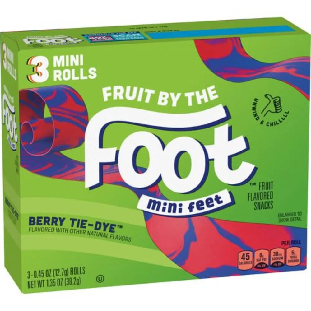 US Shipping Berry Tie Dye Pattern Mini Snacks 3 Count Pack Small Bite Sized Treats detail view
