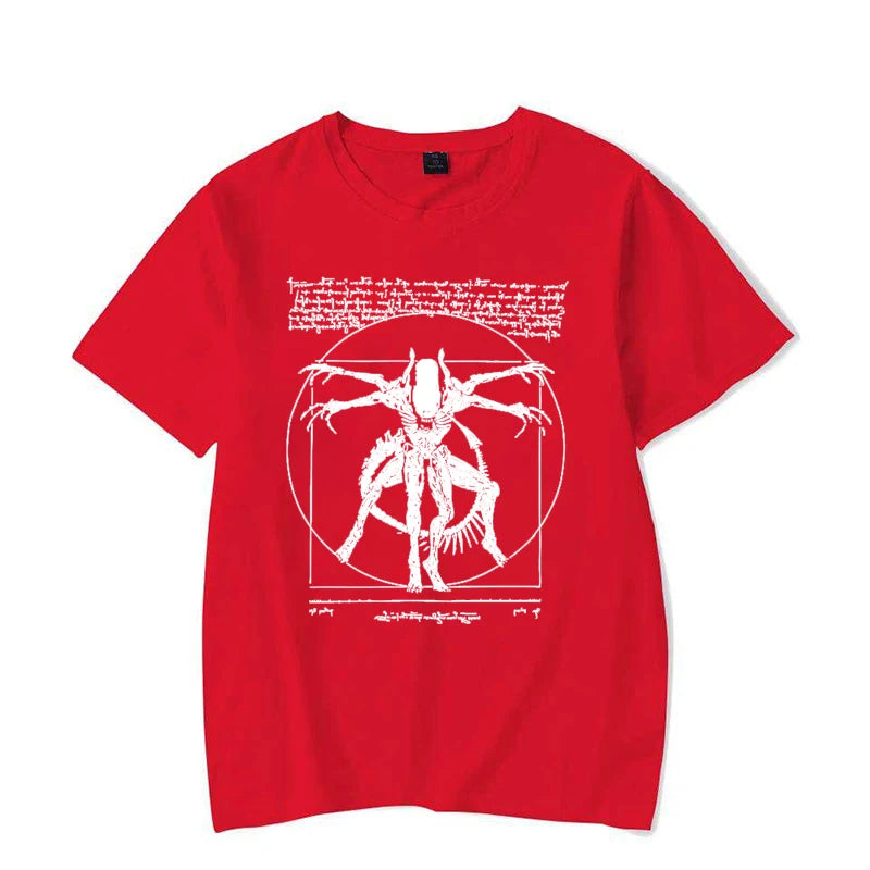 Alien Men's T-Shirt - Gamer T-Shirt Da Vinci Print Women Tops Fashion Tshirt
