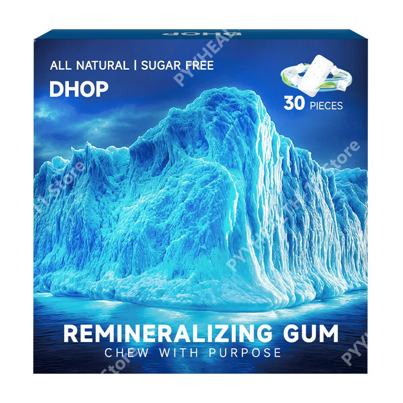 DHOP Sugar Free Gum Remineralizing Gum Oral Care Chewing Gummies Mint Flavor Plant In lifestyle view
