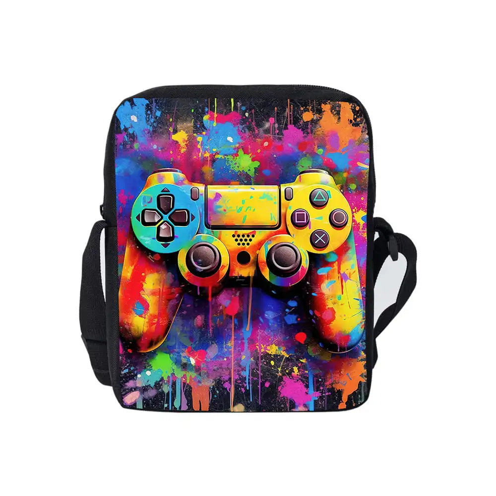 3D Cartoon Gamepad Messenger Bag | Lightweight Crossbody for Children and Teens