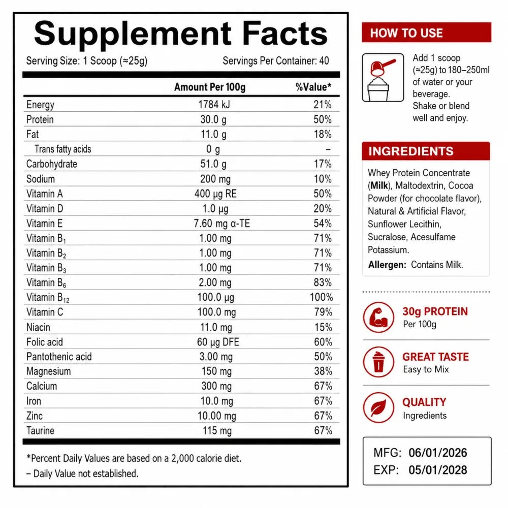 NurtureNova Whey Protein Powder 40 Servings, Protein Drink Mix for Adults, Chocolat additional angle