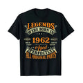 Legends Born in 1962 Vintage T-Shirt for Women Men Clothing Father's Day Gifts Graphic Outfits Letters Printed Saying  Tee Tops