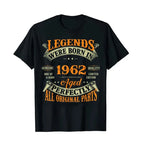 Legends Born in 1962 Vintage T-Shirt for Women Men Clothing Father's Day Gifts Graphic Outfits Letters Printed Saying  Tee Tops