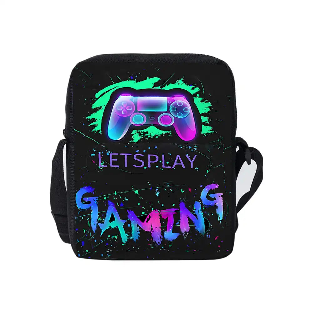 3D Cartoon Gamepad Messenger Bag | Lightweight Crossbody for Children and Teens