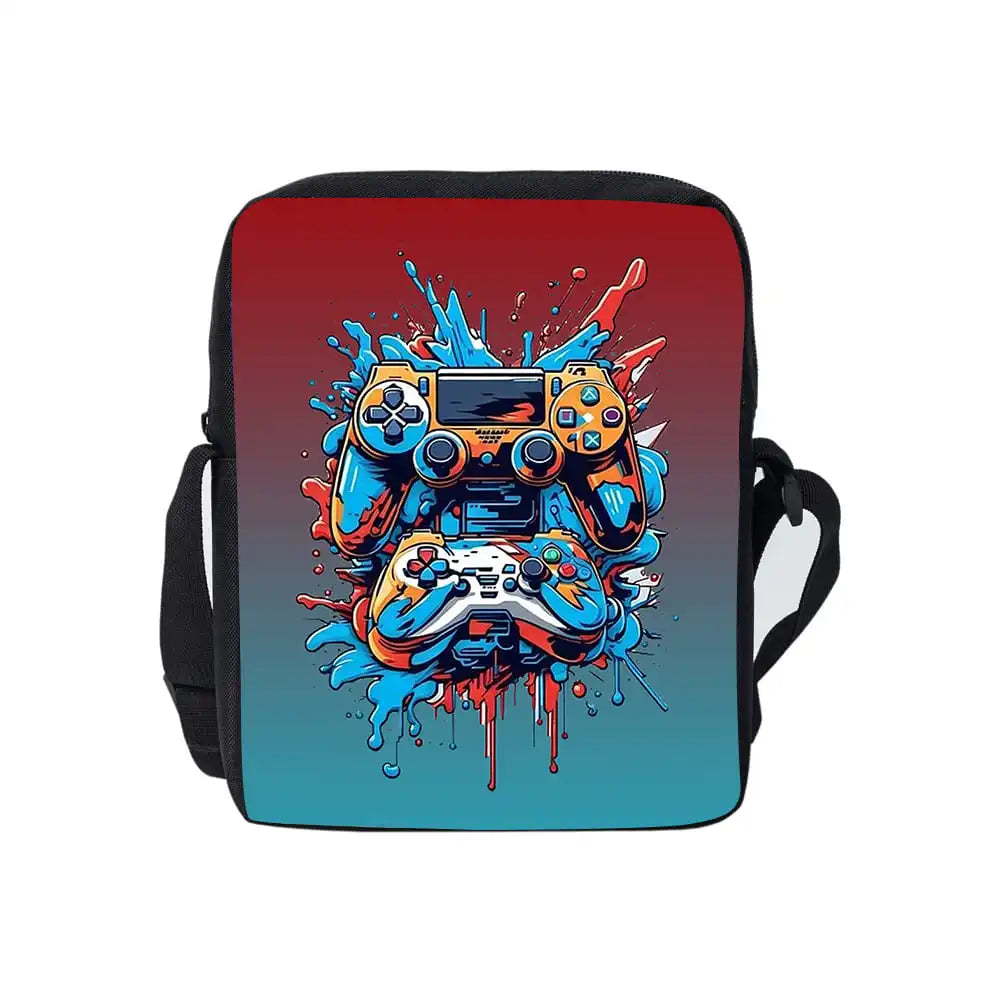 3D Cartoon Gamepad Messenger Bag | Lightweight Crossbody for Children and Teens