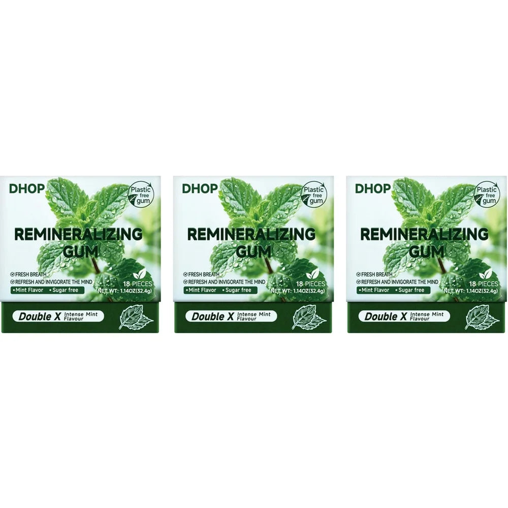 DHOP Remineralizing Gum Gummies Mint Flavor Sugar Free Fresh Breath Nano Hydroxyapatit close-up view