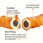 150g/5.29oz Chicken Wrapped Cowhide Chocolate Stick, Meat Dog Snacks, Made From Chick lifestyle view