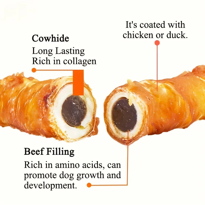 150g/5.29oz Chicken Wrapped Cowhide Chocolate Stick, Meat Dog Snacks, Made From Chick lifestyle view