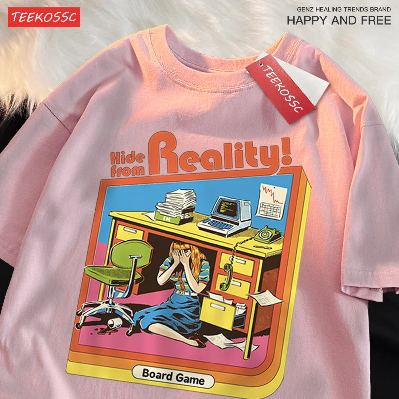 Cartoon Cotton Hip Hop Tee | Breathable Short Sleeve Couple T Shirt for Summer