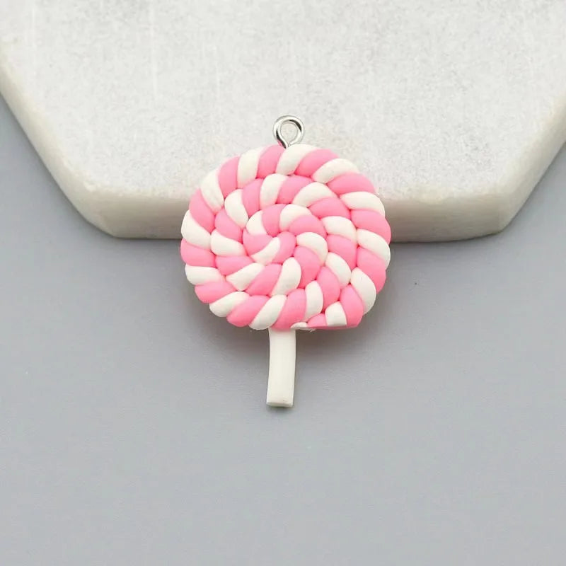 1/2PCS Big Simulate Clay Lolipop Cute Plasticine Candy Flat Back for Kids DIY Phone D lifestyle view