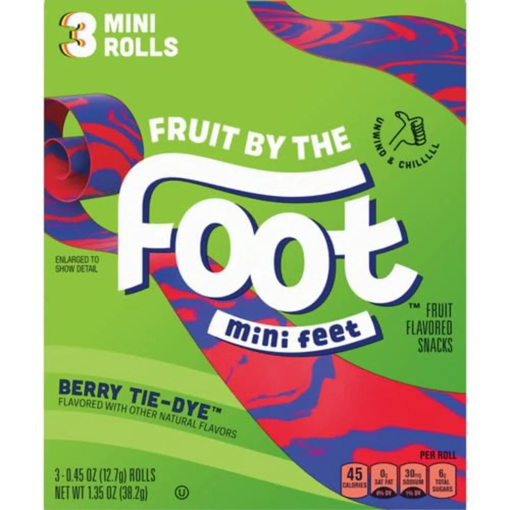 US Shipping Berry Tie Dye Pattern Mini Snacks 3 Count Pack Small Bite Sized Treats close-up view
