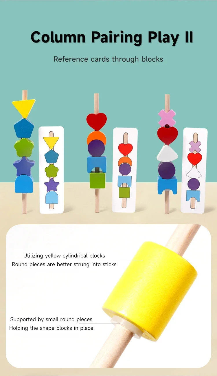 Montessori Wooden Color and Shape Matching Puzzle