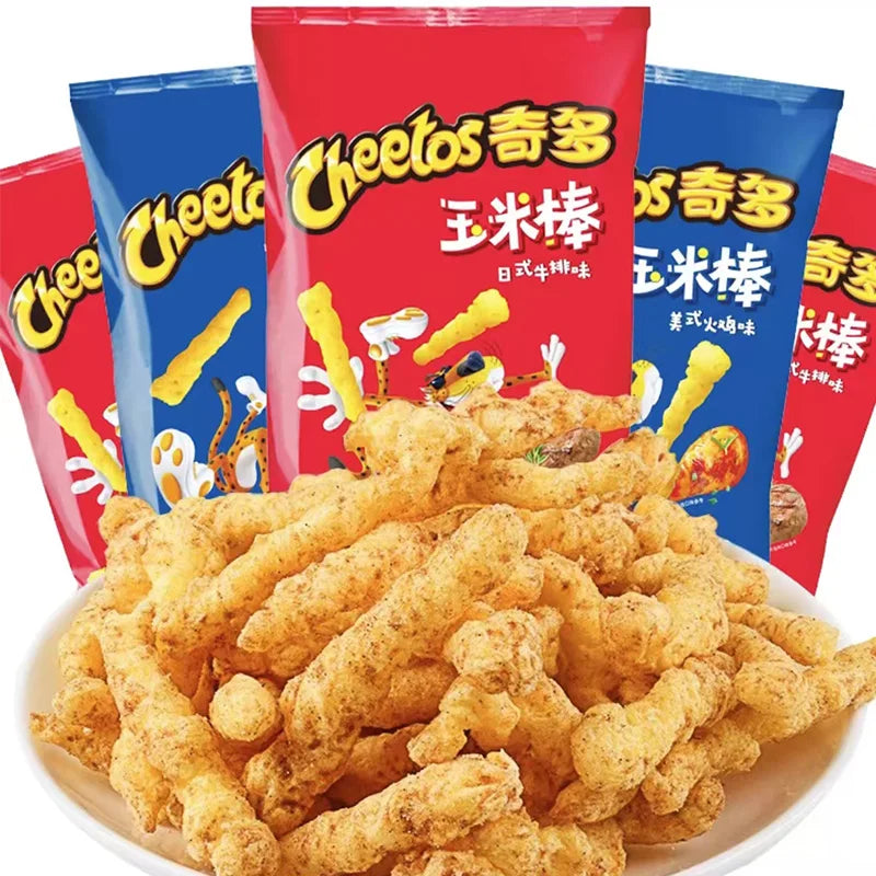 Cheetos Crunchy Corn Snacks 1.77oz(50g)*2 Packs Office Satisfying Snacks and Casual Snacks