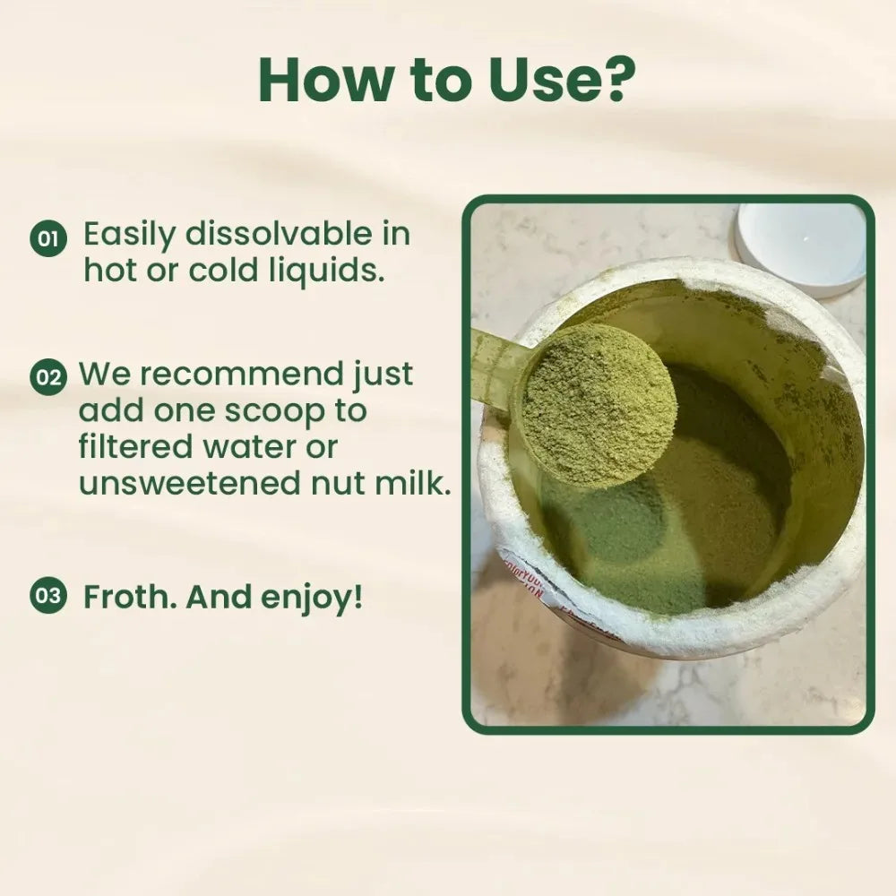 Matcha Collagen Powder with Marine Collagen Organic Green Tea Drink Mix Daily Beauty alternate view