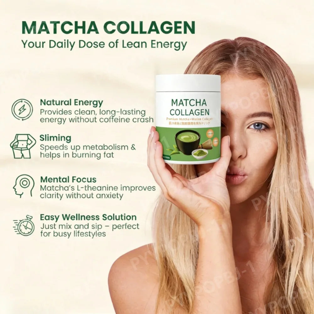 Gluten Free 90g Matcha Collagen Organic Green Tea Matcha Powder for Gut Health, Joint Su detail view