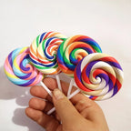 1/2PCS Big Simulate Clay Lolipop Cute Plasticine Candy Flat Back for Kids DIY Phone Decoration Desk