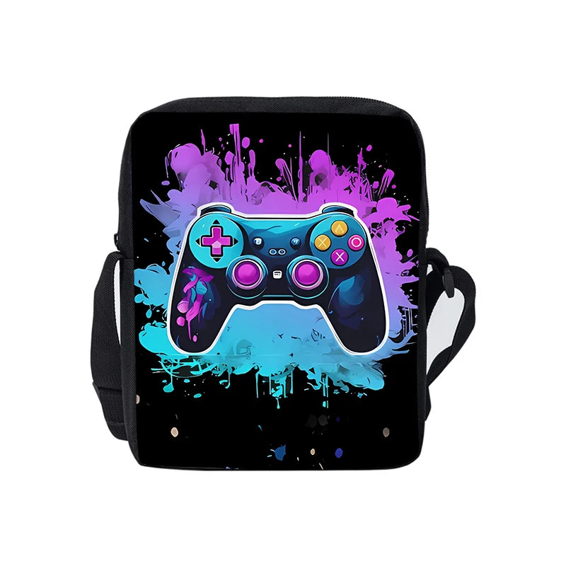 3D Cartoon Gamepad Messenger Bag | Lightweight Crossbody for Children and Teens