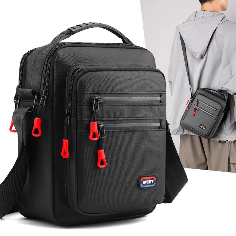Oxford Fold Over Business Bag | Zipper Closure Unisex Crossbody with Multiple Pockets