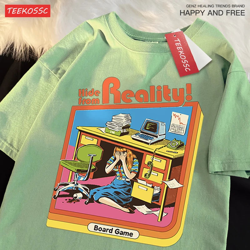 Cartoon Cotton Hip Hop Tee | Breathable Short Sleeve Couple T Shirt for Summer