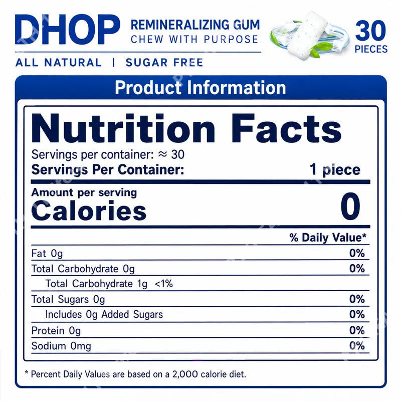 DHOP Sugar Free Gum Remineralizing Gum Oral Care Chewing Gummies Mint Flavor Plant In alternate view