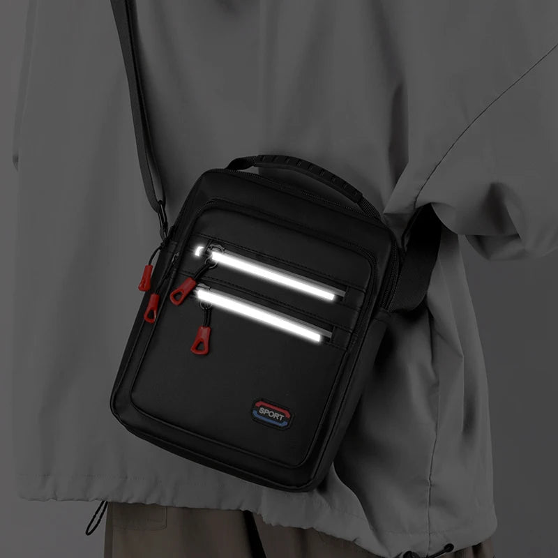 Oxford Fold Over Business Bag | Zipper Closure Unisex Crossbody with Multiple Pockets