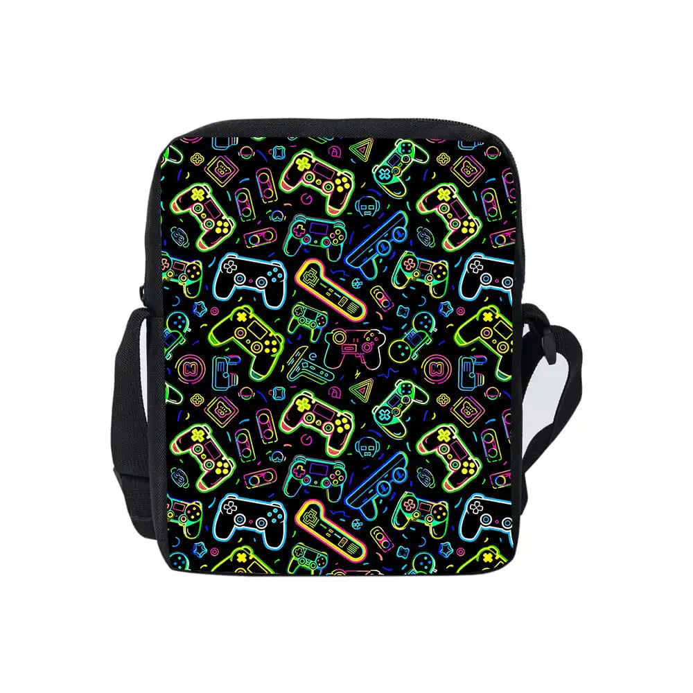3D Cartoon Gamepad Messenger Bag | Lightweight Crossbody for Children and Teens