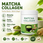 Matcha Collagen Powder with Marine Collagen Organic Green Tea Drink Mix Daily Beauty Wellness Suppor