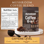 Mushroom Coffee With 10 Adaptogenic Mushrooms And MCT Oil, USA Grown Instant Coffee, Wit detail view