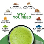 Organic Mushroom Matcha & Coffee, 2000mg Adaptogenic Blends, USDA Certified, Made in alternate view