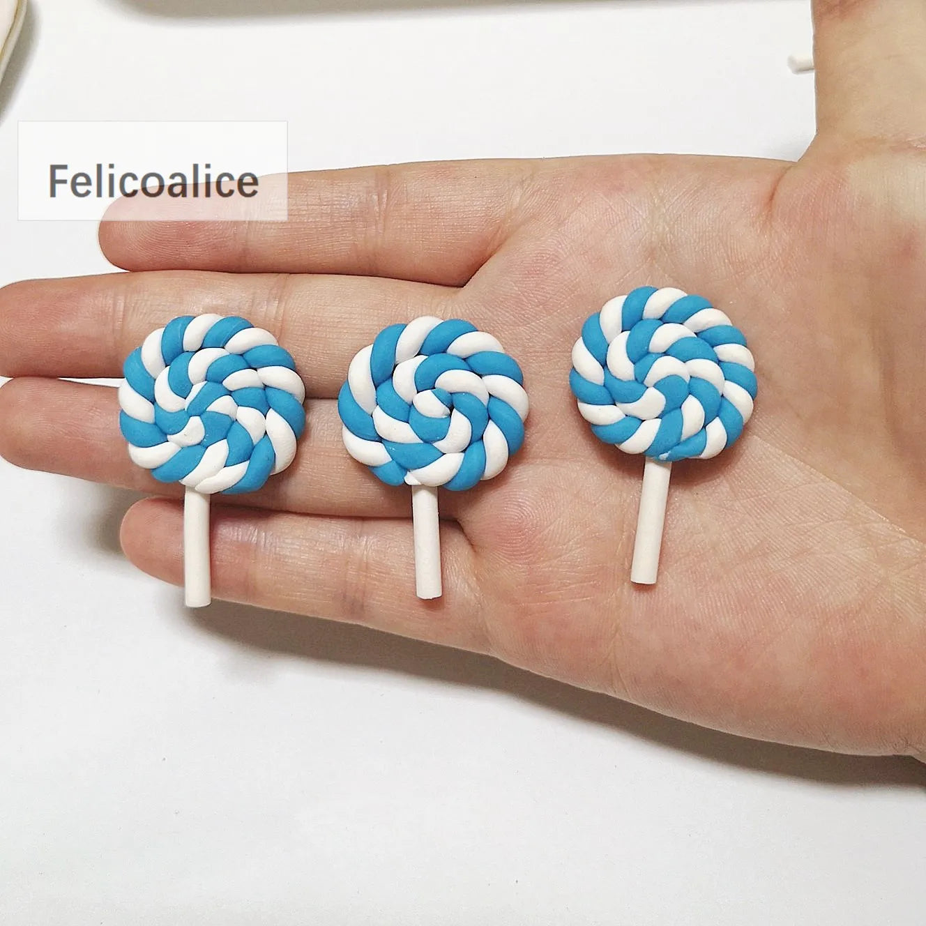 1/2PCS Big Simulate Clay Lolipop Cute Plasticine Candy Flat Back for Kids DIY Phone D alternate view