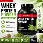 NurtureNova Whey Protein Powder 40 Servings, Protein Drink Mix for Adults, Chocolate Matcha Strawber