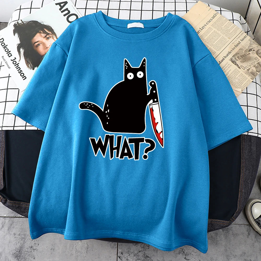 Vintage Cartoon Cotton Tee | Breathable Lightweight Short Sleeve T Shirt for Summer