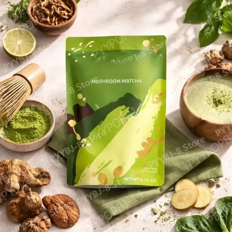 Mushroom Matcha Powder with Lion's Mane, Reishi & Cordyceps, 6.35 Oz (180g) , Non-GMO alternate view