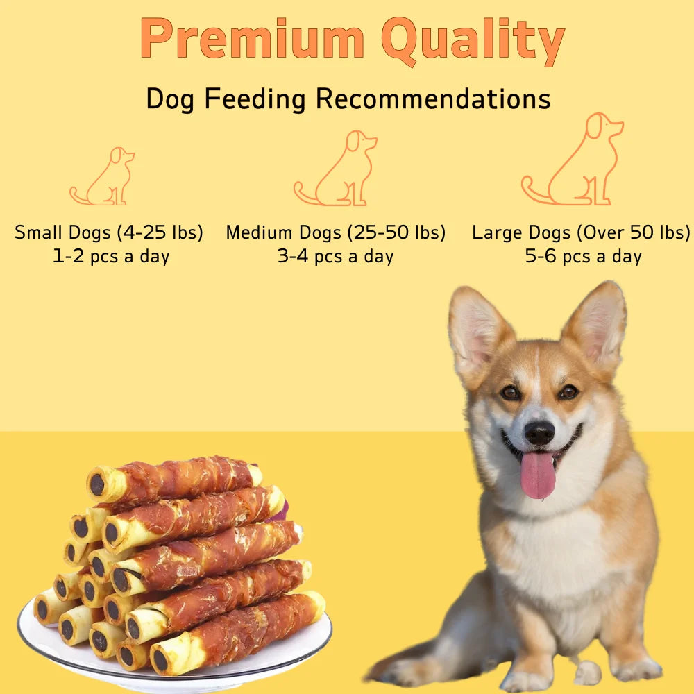 150g/5.29oz Chicken Wrapped Cowhide Chocolate Stick, Meat Dog Snacks, Made From Chicken detail view