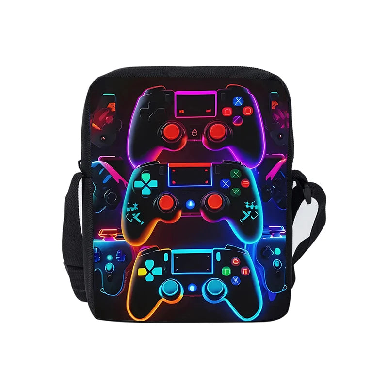 3D Cartoon Gamepad Messenger Bag | Lightweight Crossbody for Children and Teens